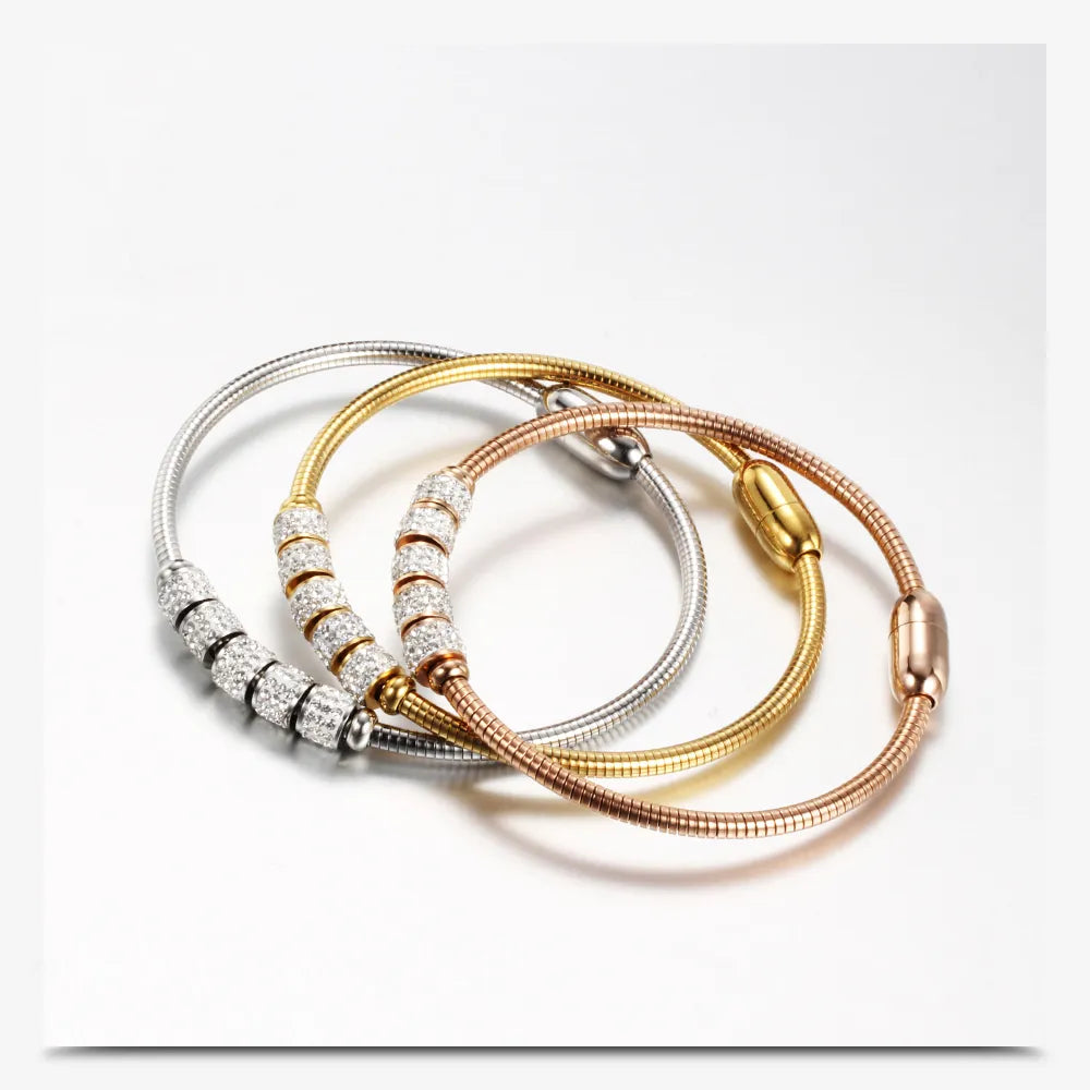 Drop Shipping Fashion Woman Bracelet and Bangles With Magnetic Clasp Women Stainless Steel Bracelet Bangles Jewelry Wholesale