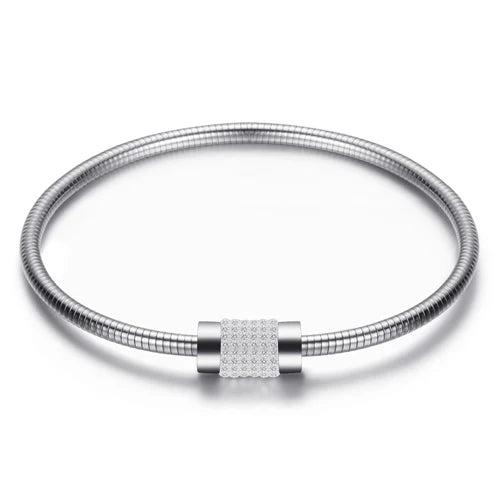 Drop Shipping Fashion Woman Bracelet and Bangles With Magnetic Clasp Women Stainless Steel Bracelet Bangles Jewelry Wholesale