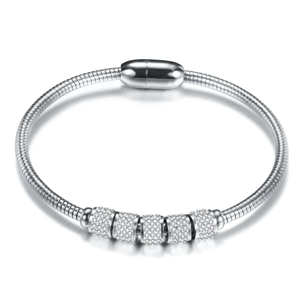 Drop Shipping Fashion Woman Bracelet and Bangles With Magnetic Clasp Women Stainless Steel Bracelet Bangles Jewelry Wholesale