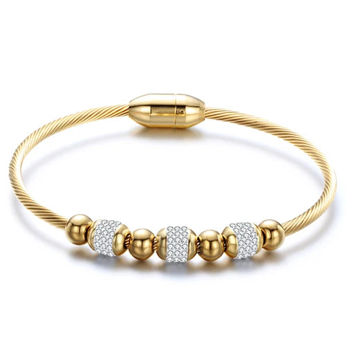 Drop Shipping Fashion Woman Bracelet and Bangles With Magnetic Clasp Women Stainless Steel Bracelet Bangles Jewelry Wholesale