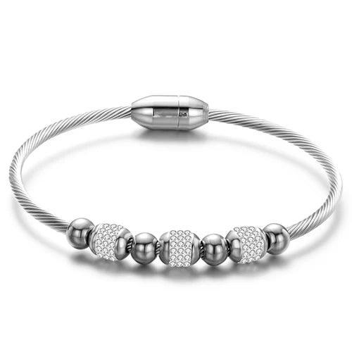 Drop Shipping Fashion Woman Bracelet and Bangles With Magnetic Clasp Women Stainless Steel Bracelet Bangles Jewelry Wholesale