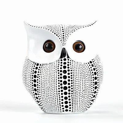 ERMAKOVA 16cm Nordic Golden Owl Statue Figurine