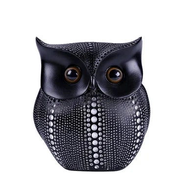 ERMAKOVA 16cm Nordic Golden Owl Statue Figurine